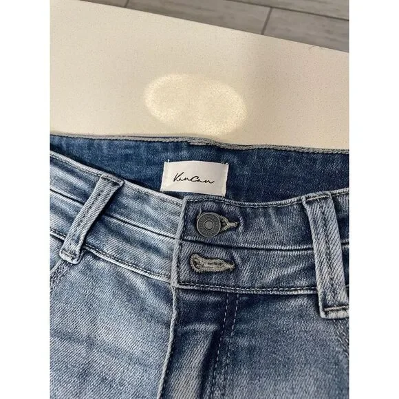 Kancan Selena Light Wash Mid Rise Flare Jeans with Raw Hem size 9/28 - Picture 8 of 13
